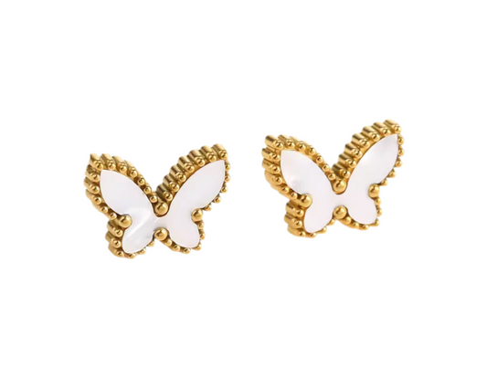 The Golden White Magic Butterfly Earrings