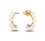 The Gold Halo Holiday White Pearl Hoops