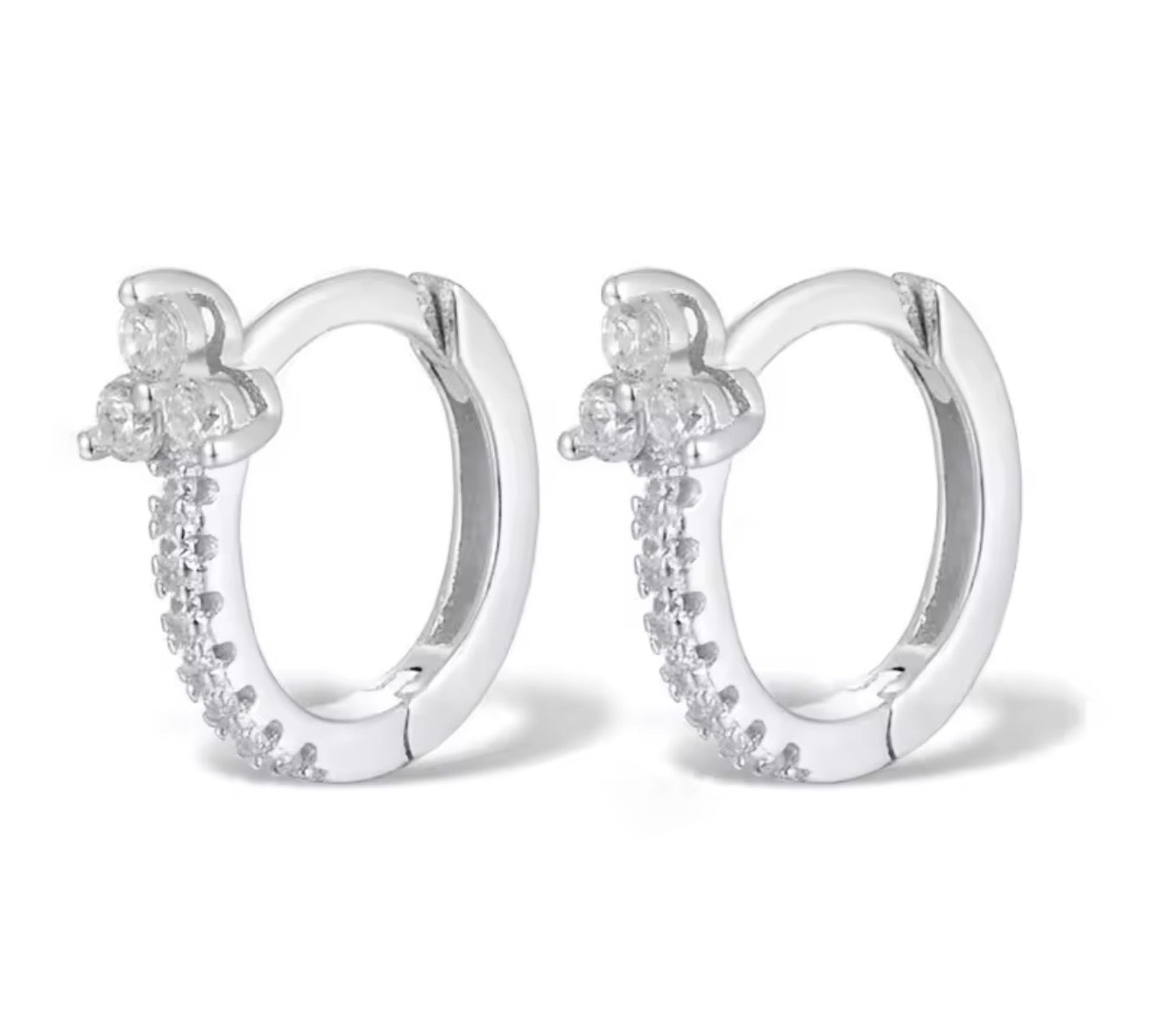 The Mini Luna Clover Flower Hoops