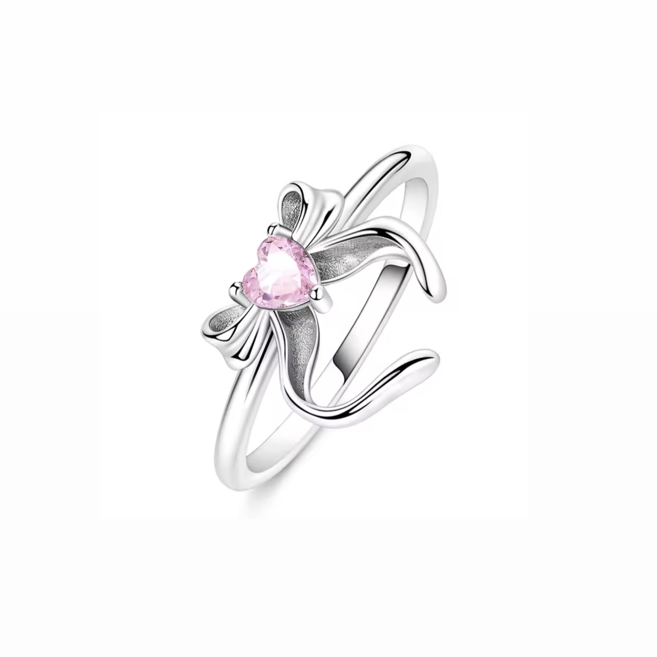 The Silver Ethereal Elegance Bow Ring