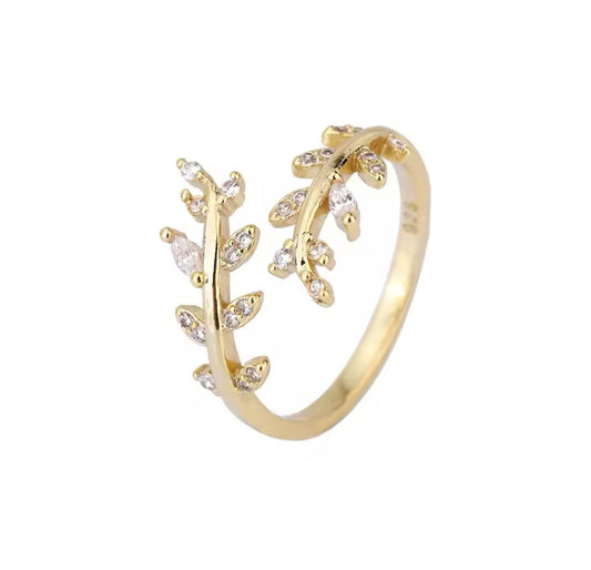 The Golden Floral Adjustable Ring