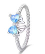 The Silver Ocean Blue Bow Ring