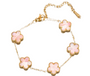 The Gold Pearly Pink Amara Flower Bracelet