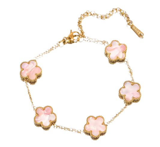 The Pearly Pink Amara Clover Bracelet