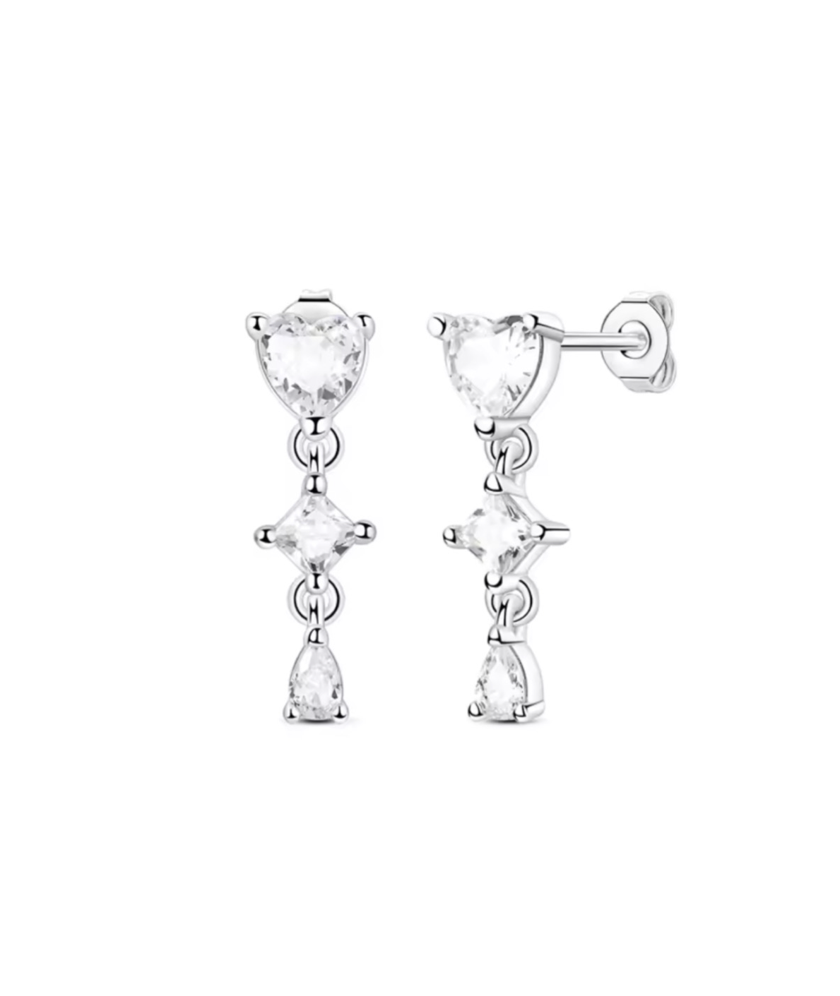 The Silver Dangle Cascade Earrings