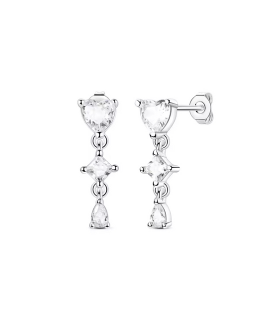 The Silver Dangle Cascade Earrings