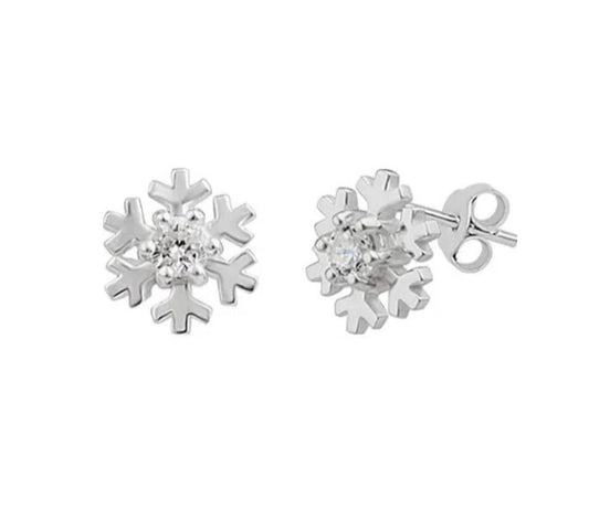 The Silver Snowdrop Crystal Studs
