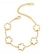 The Gold Onyx White Luxe Clover Bracelet