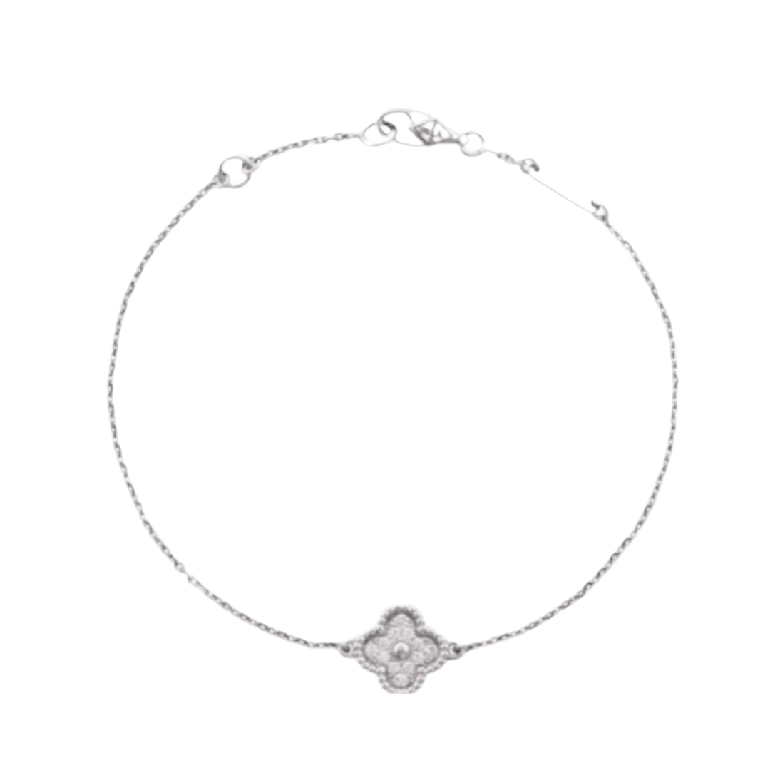 The Silver Dainty Pearly White Etoilé Arabia Mini Flower Clover Braceleti