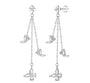 The Silver Whispers Butterfly Trail Dangle Stud Earrings