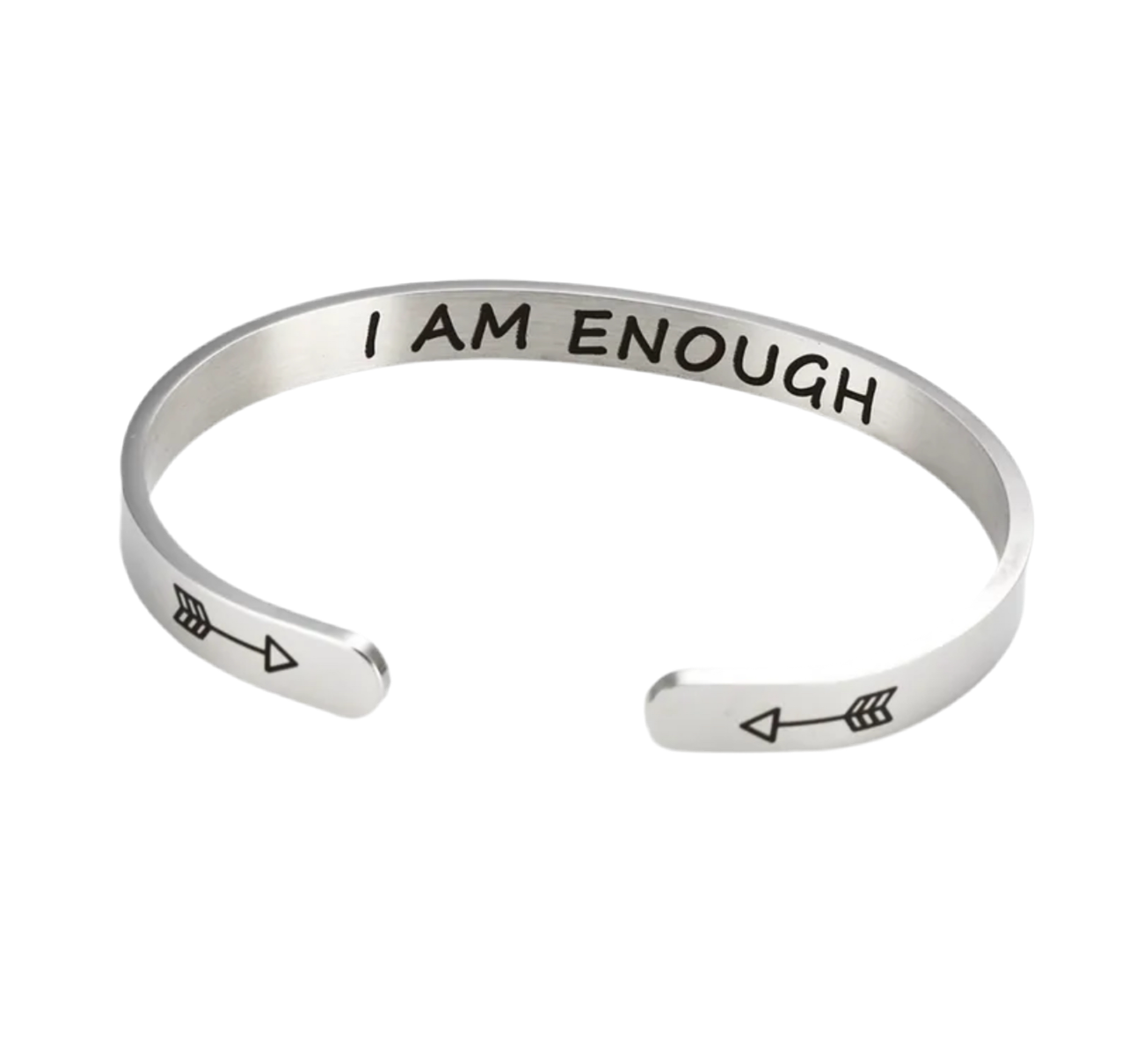 The Silver I Am Enough Bangle