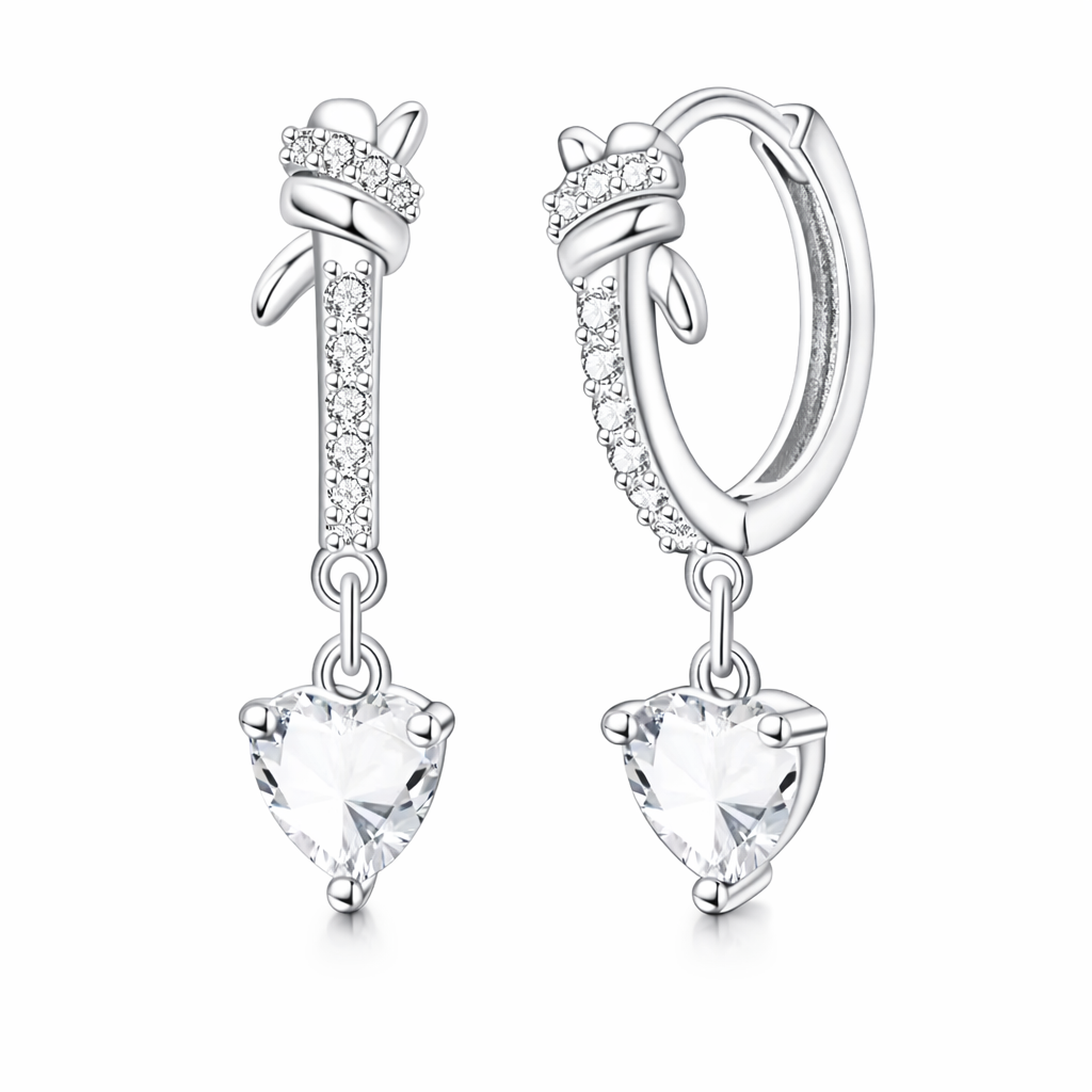The Silver Entwined Heart Hoop Earrings