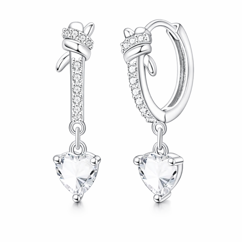 The Silver Entwined Heart Hoop Earrings