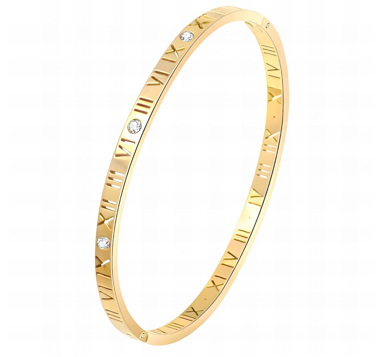 The Gold Dainty Roman Numeral Bangle
