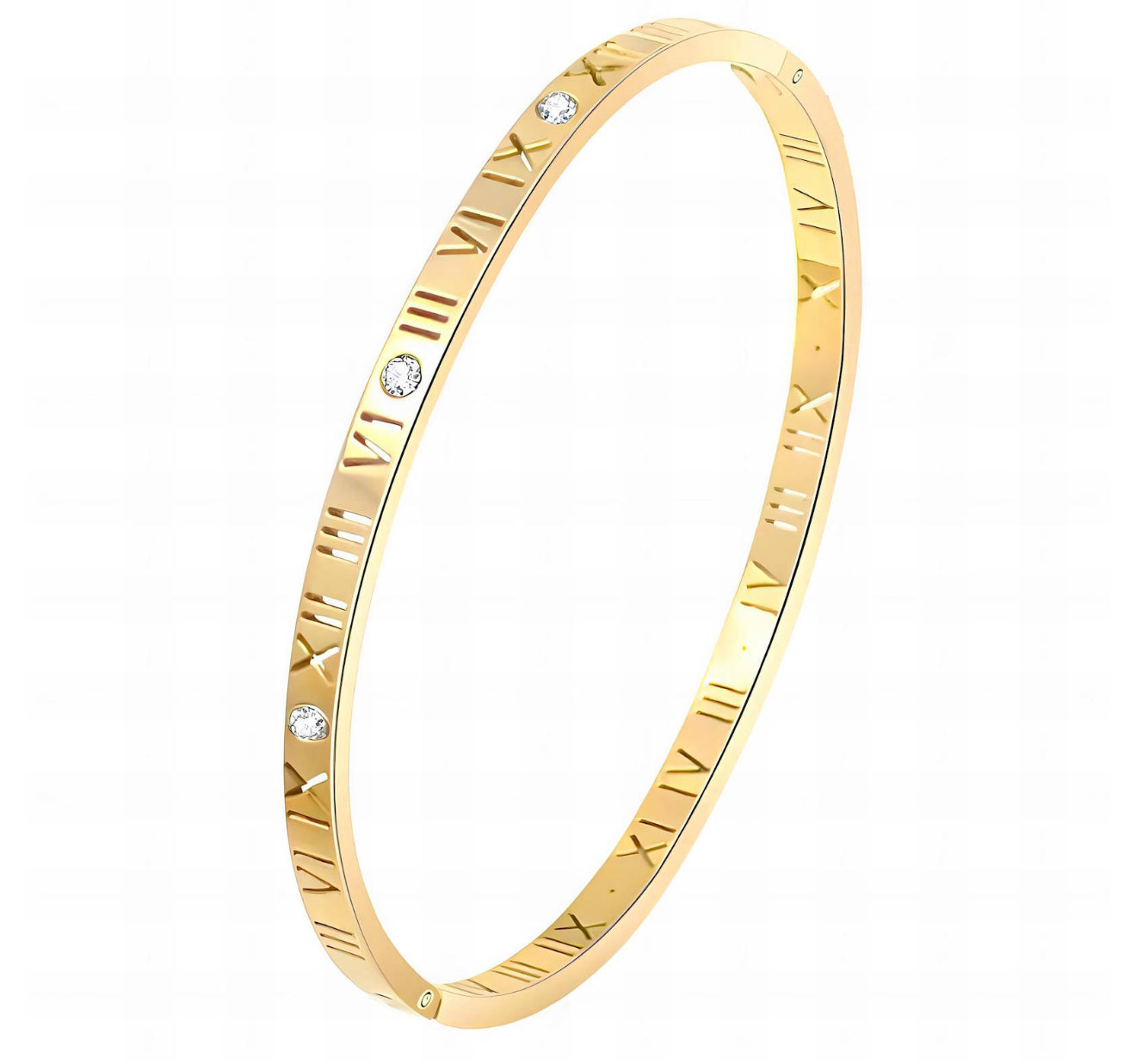 The Gold Dainty Roman Numeral Bangle