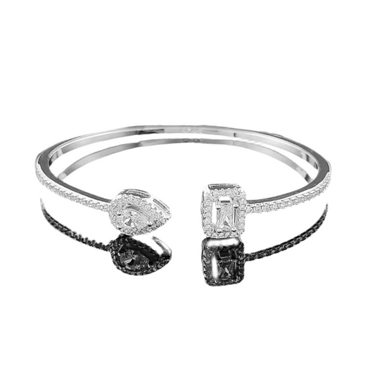 The Premium Silver Opaline Halo Bangle