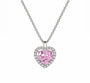 The Silver Adore You Pink Heart Necklace