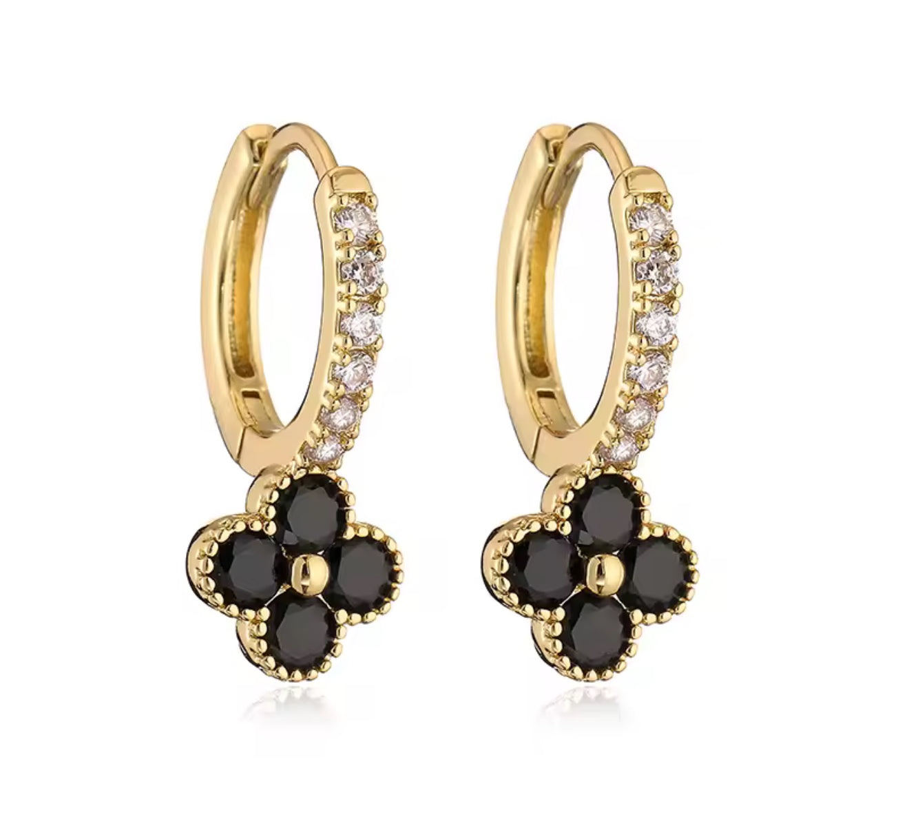 The Gold Glitter Noir Black Flower Huggies