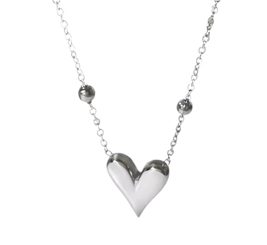 The Ethereal Silver Heart Pendant Necklace