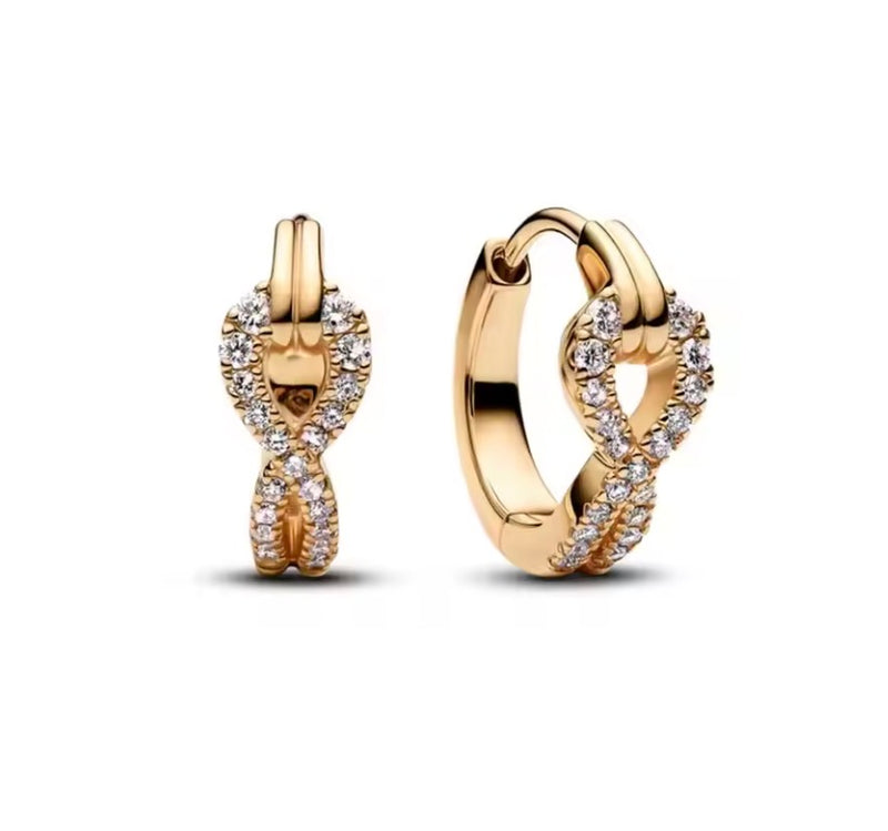 The Gold Sparkling Infinite Love Hoops
