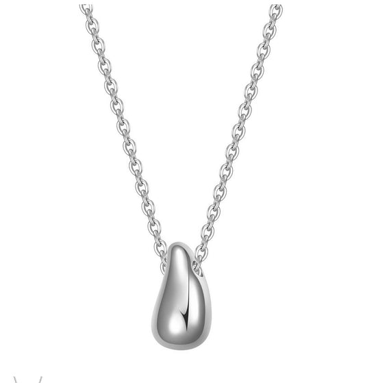 The Silver Moonlit Teardrop Necklace