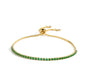 The Gold Emerald Green Dainty Lineage Slider Tennis Bracelet