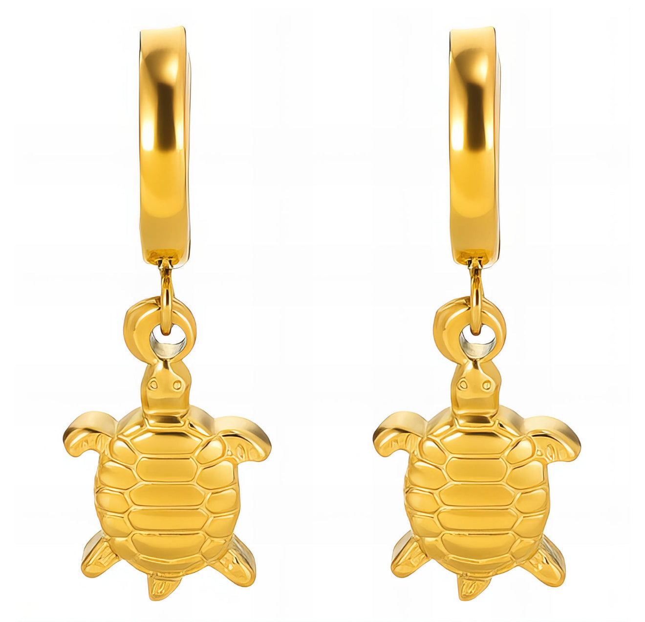 The Gold Turtle Tides Huggies Earrings