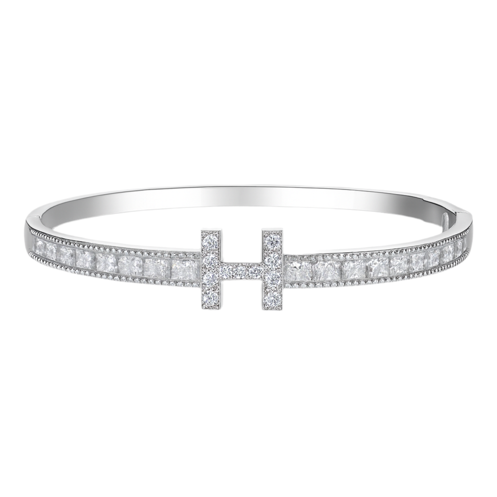 The Silver Sparkling Deluxé H Bangle