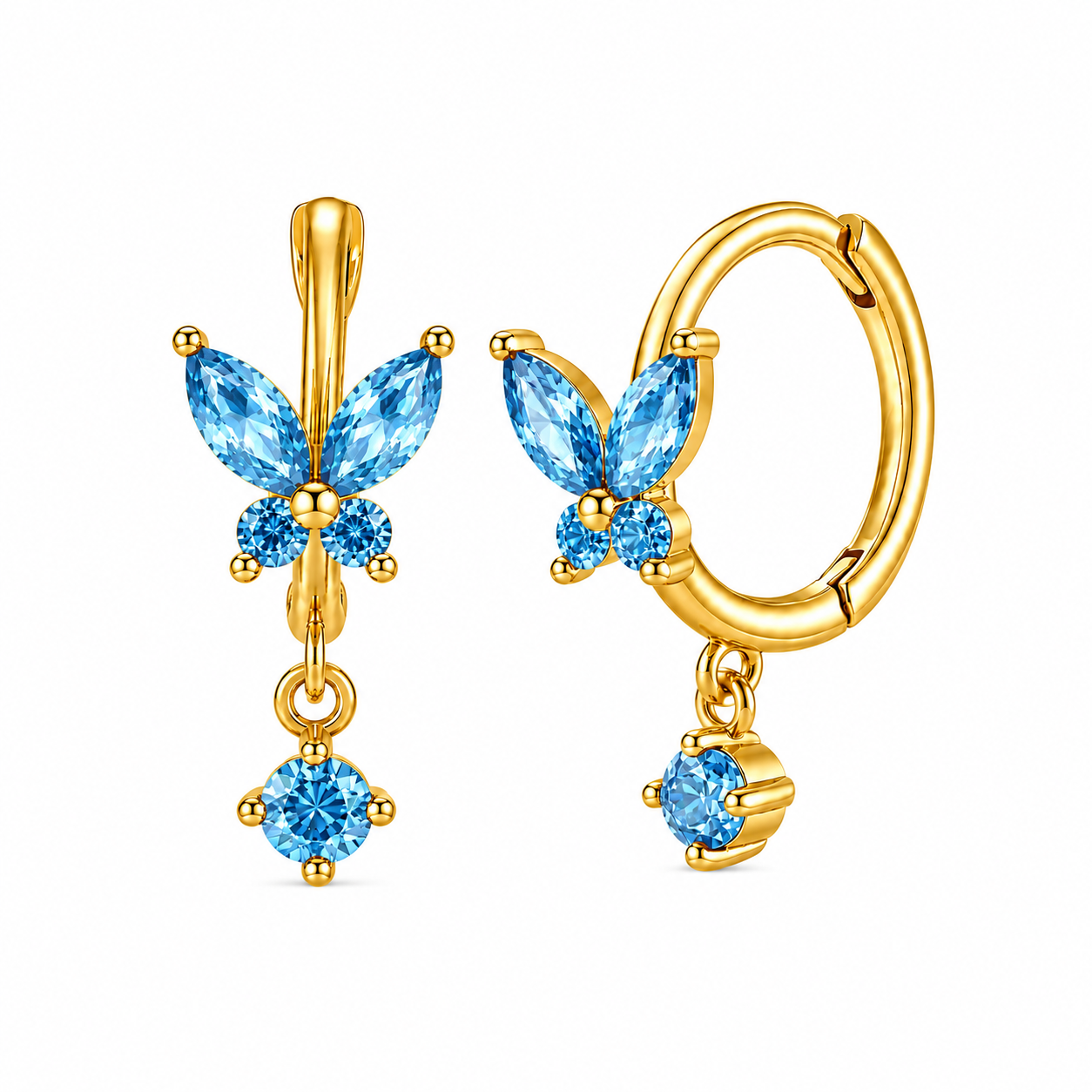 The Gold Butterfly Crystal Huggies