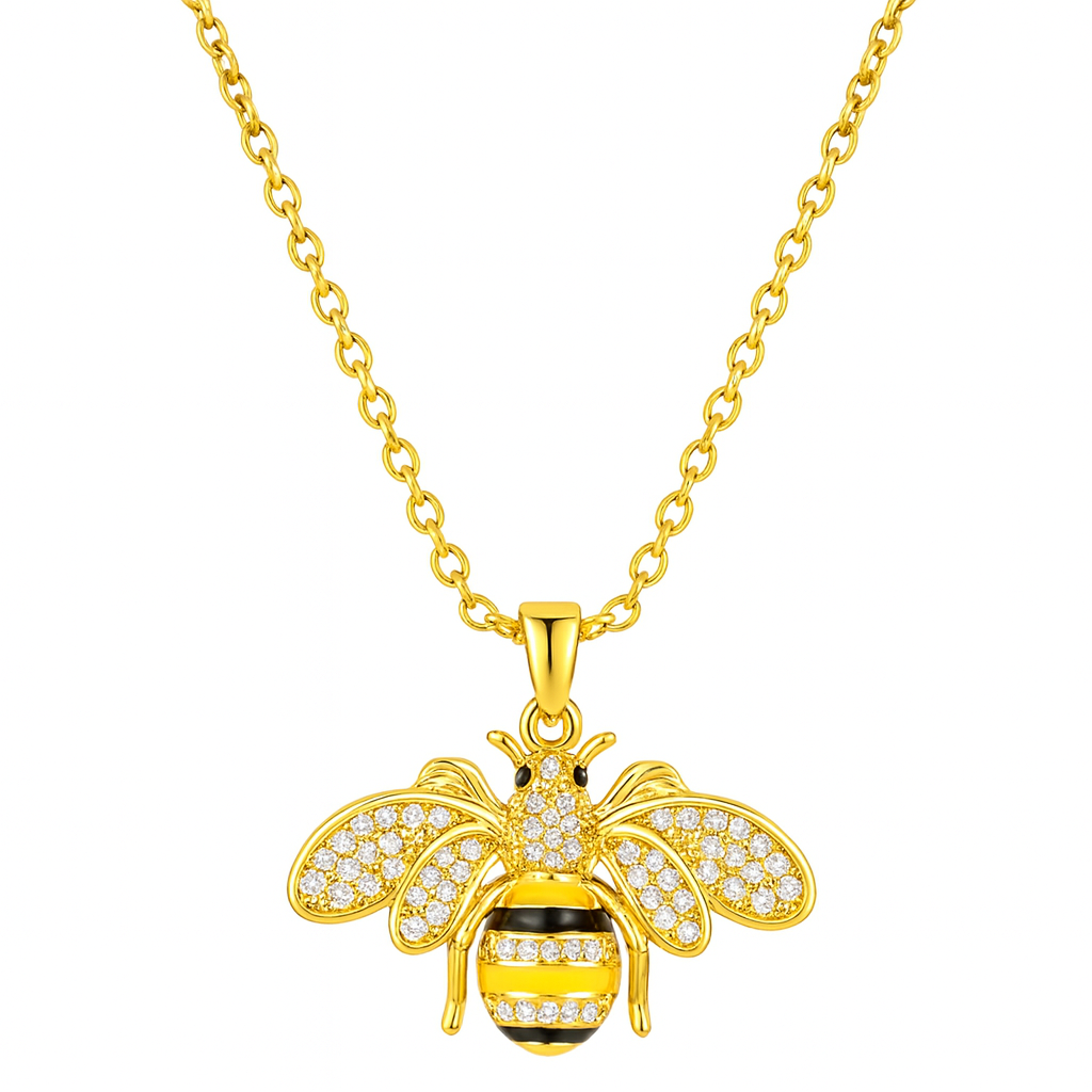 The Gold Sparkling Queen Bee Aurelia Necklace - 24K Gold Plated