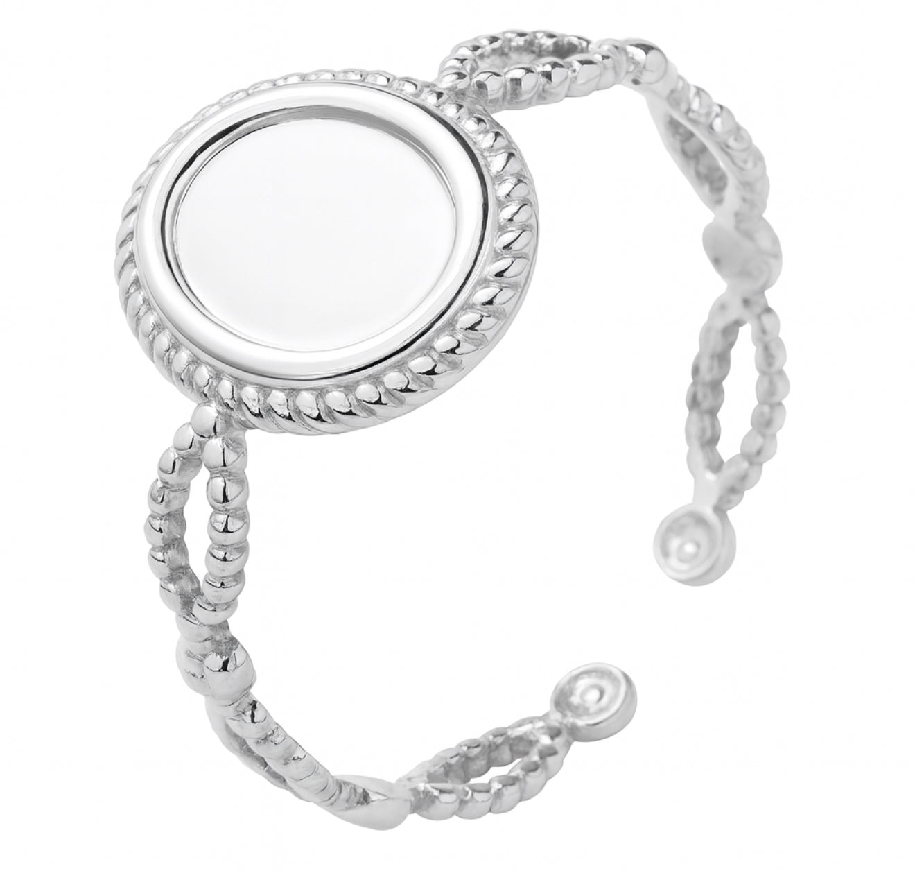 The Silver Opal Engravable Adjustable Ring