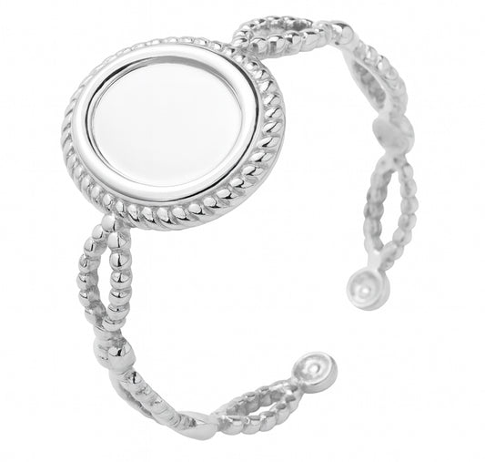 The Silver Opal Engravable Adjustable Ring