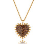 The Gold Autumn Leopard Print Heart Necklace