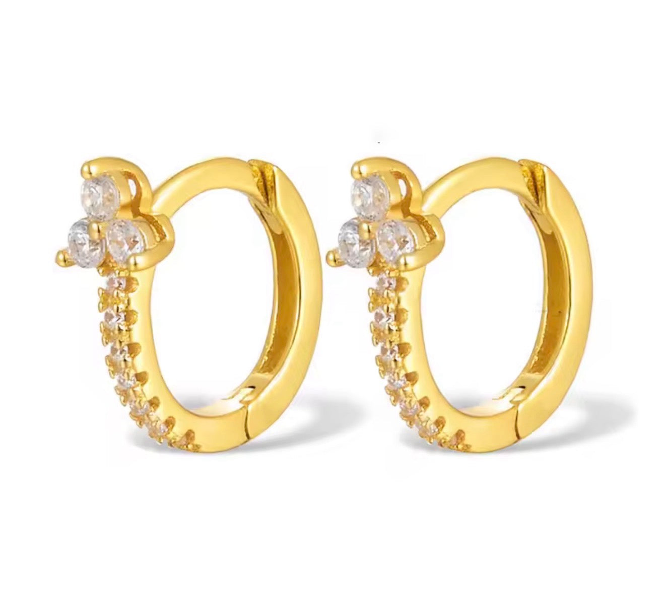 The Mini Luna Clover Flower Hoops