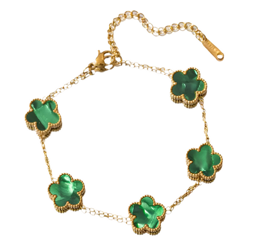 The Emerald Green Amara Clover Bracelet