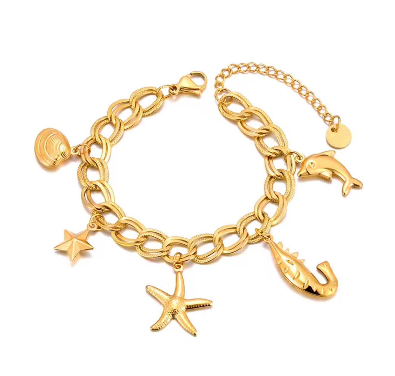 The Gold Riviera Ocean Charm Bracelet