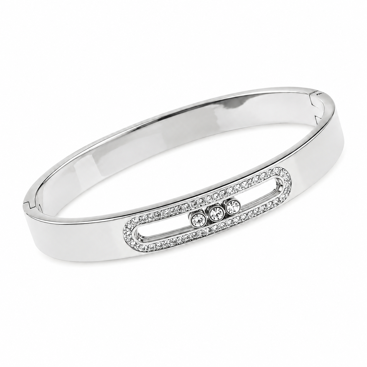 The Silver Monaco Crystal Trio Bangle Bangle