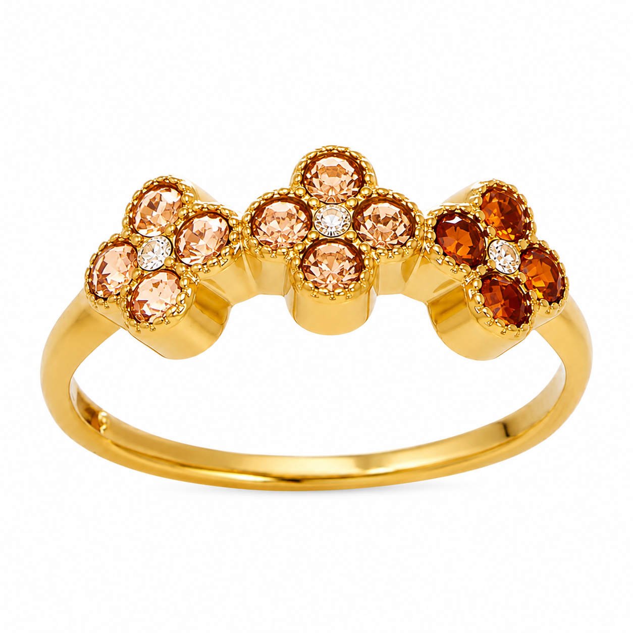 The Gold Sahara Clover Adjustable Ring