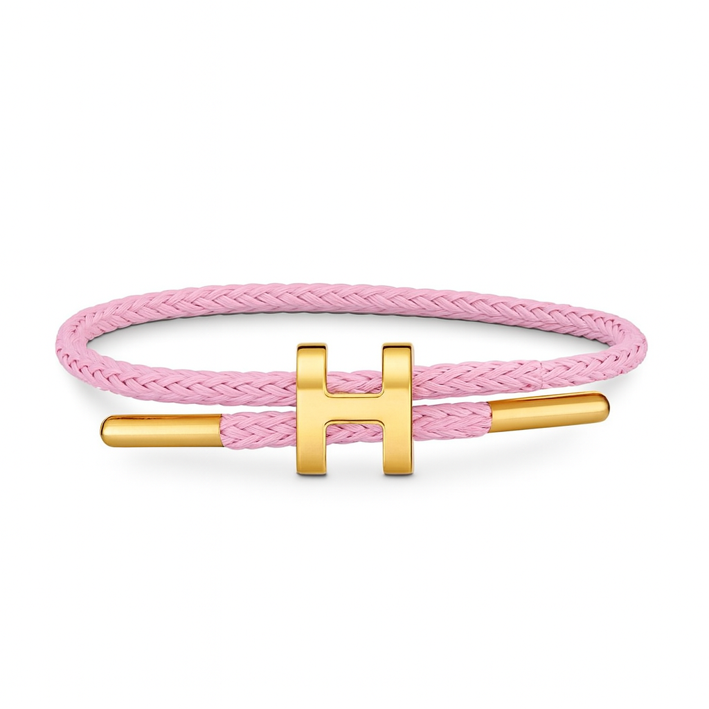 The Golden Deluxe Barbie Pink Wrapped H Bracelet