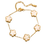 The Gold Pearlescent White Amara Flower Bracelet