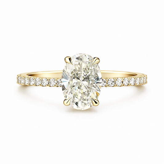The Gold Sparkling Everlight Oval Solitaire Ring