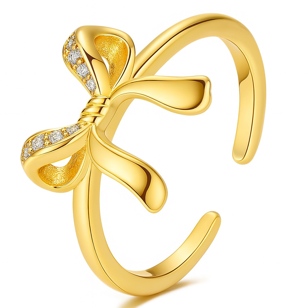 The Gold Ribbon Dreams Bow Ring