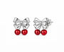 The Silver Pretty Cherry Bow Stud Earrings