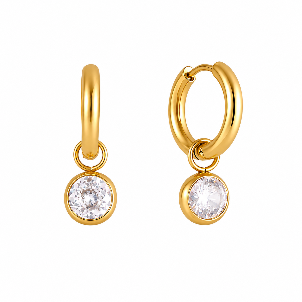 The Gold Avielle Gemstone Huggies