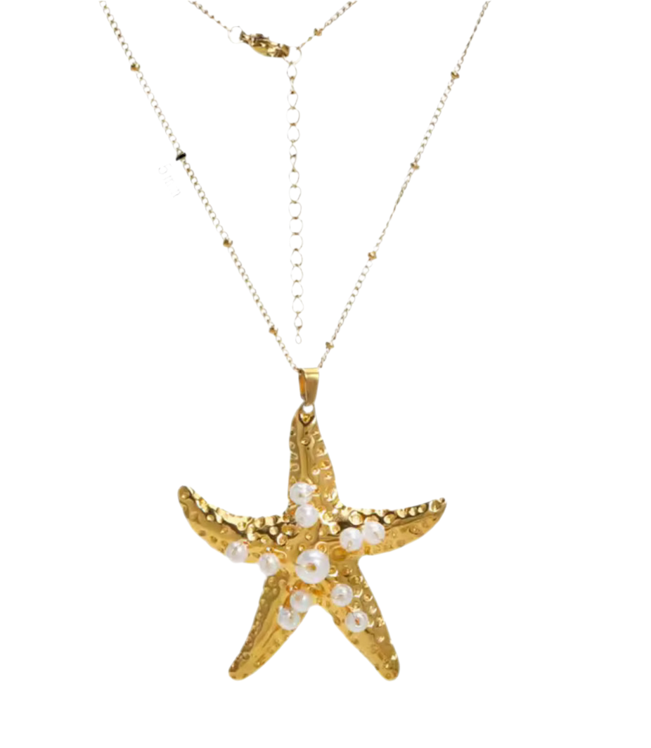 The Gold Seafoam Starfish Necklace