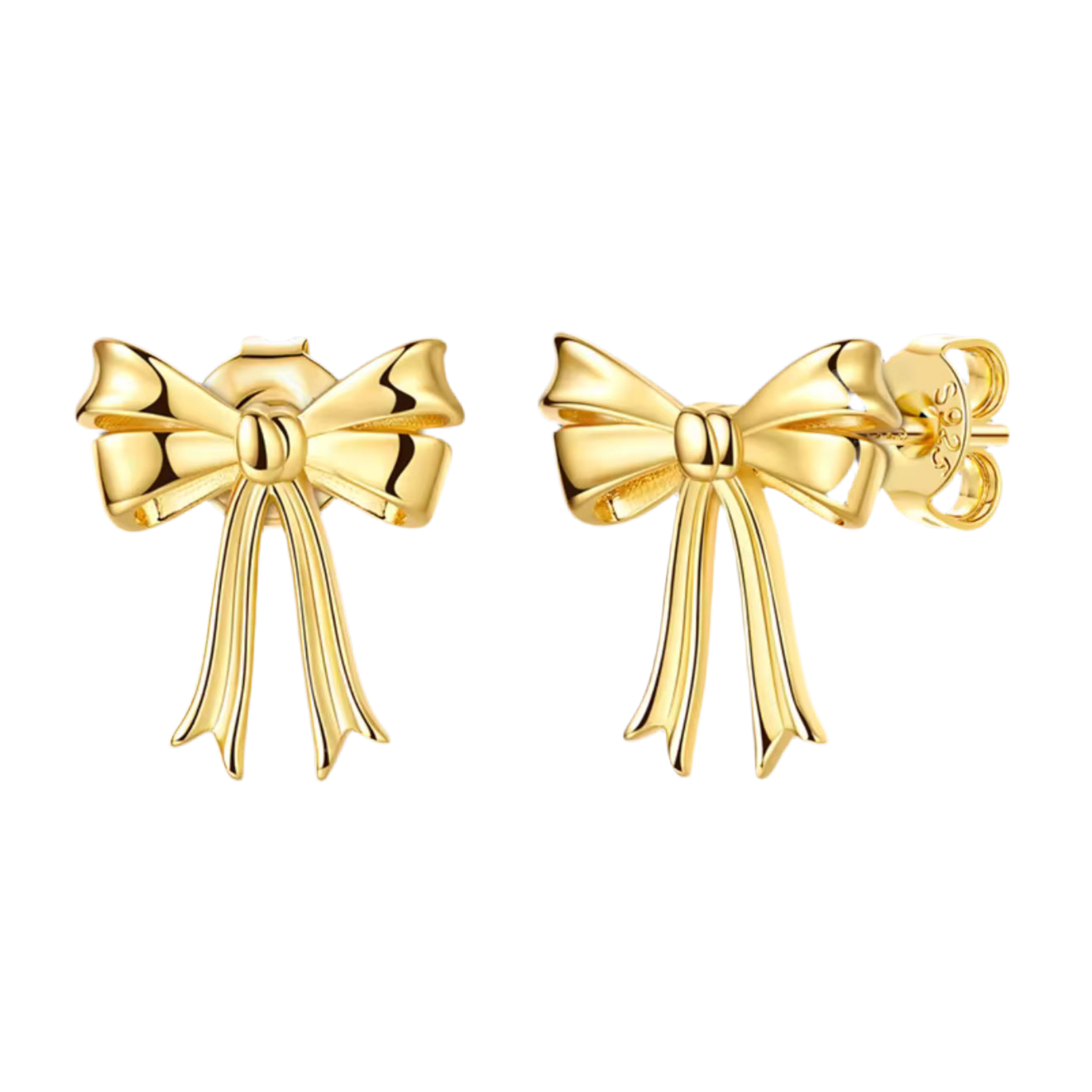 The Gold Victoria Bow Drape Studs
