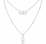 The Silver Ophelia Double Link Layered Necklace