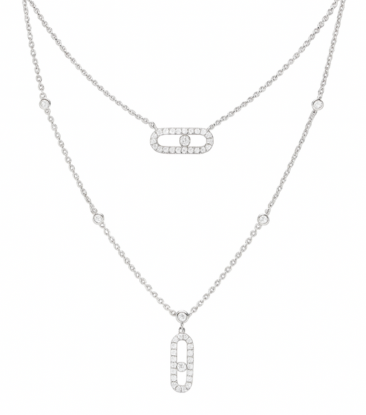 The Silver Ophelia Layered Link Necklace