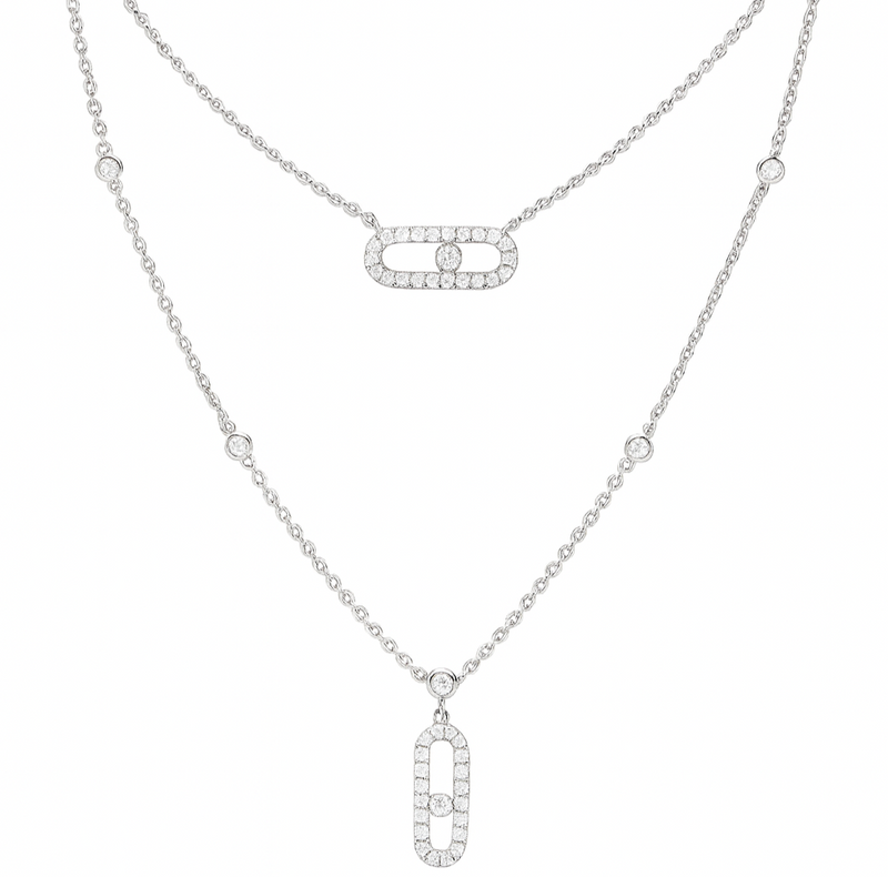 The Silver Ophelia Layered Link Necklace