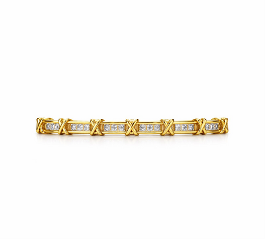The Gold Sparkling Gemma Kiss Sparkle Bangle